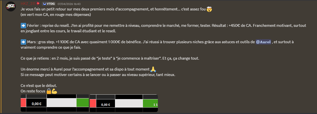 HKZ_31 : bilan de ses deux premiers mois, de 450 € à 1 100 € de CA avec près de 1 000 € de bénéfice